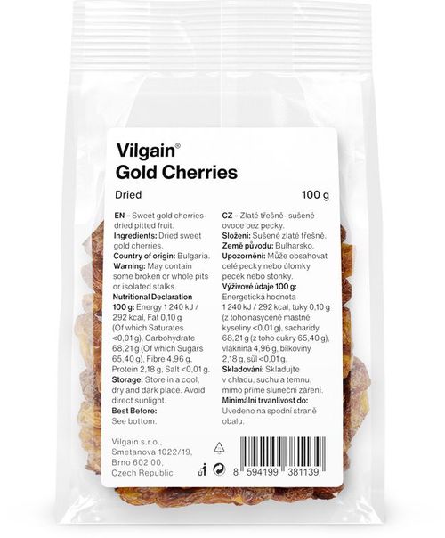 Vilgain Čerešne sušené zlatá čerešňa 100 g