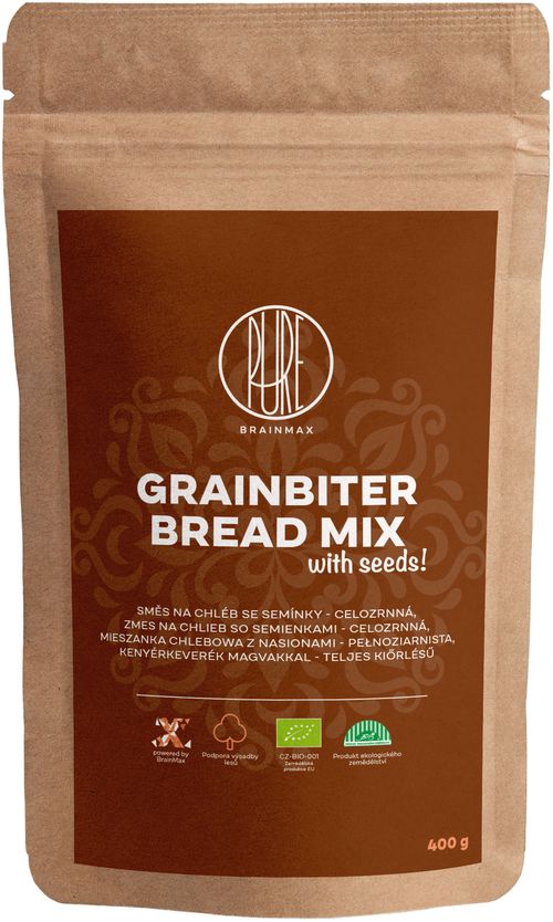 BrainMax Pure Zmes na chlieb so semienkami, celozrnná, 400 g, BIO *CZ-BIO-001 certifikát