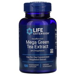 Life Extension Decaffeunated Mega Green Tea Extract, 100 rostlinných kapslí