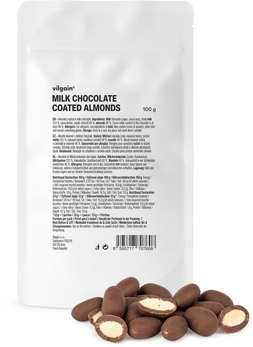 Vilgain Mandle v mliečnej čokoláde 100 g