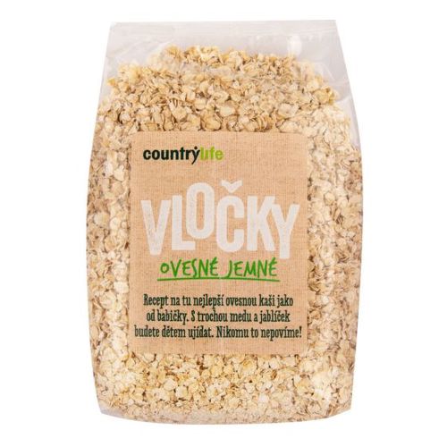 CountryLife - Vločky ovesné jemné, 500g