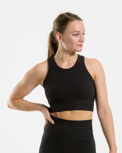 Vilgain Cotton Crop Top jet black