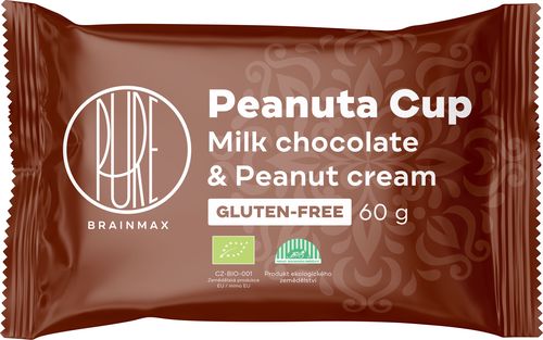 BrainMax Pure Peanuta Cup, Čoko košíček s arašidovým krémom, BIO, 60 g *CZ-BIO-001 certifikát / Košíček s mliečnou čokoládou a arašidovým maslom