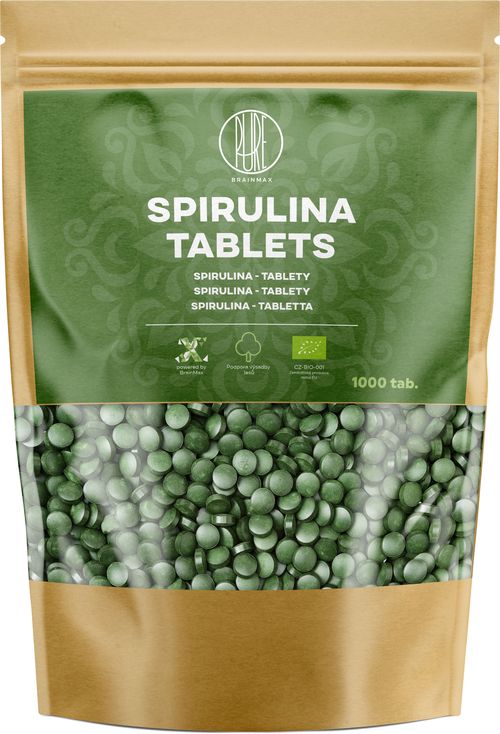 BrainMax Pure Spirulina Tablets BIO, 1000 tabliet *CZ-BIO-001 certifikát