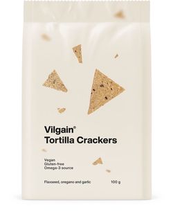 Vilgain Tortilla Crackers BIO ľanové semienka, oregano a cesnak 100 g