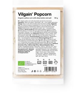 Vilgain Popcorn do mikrovlnky BIO solený zo žltej kukurice 90 g