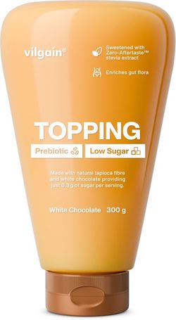 Vilgain Prebiotic Topping Low Sugar biela čokoláda 300 g