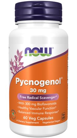 NOW® Foods NOW Pycnogenol, 30 mg, 60 rostlinných kapslí