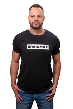 Tričko BrainMax s pruhom pánske - čierne Velikost: L