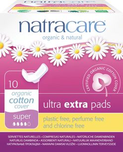 NATRACARE Menstruační vložky Ultra Extra Super s křidélky 10 ks
