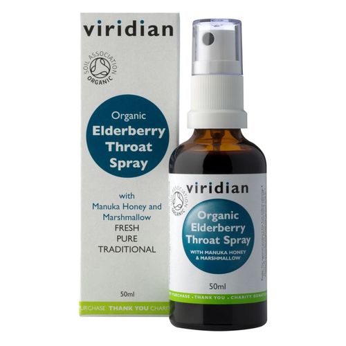 Viridian Elderberry Throat Spray 50ml Organic