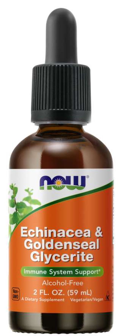 NOW® Foods NOW Echinacea & Goldenseal Glycerite (Třapatka & Vodilka kanadská), 59 ml