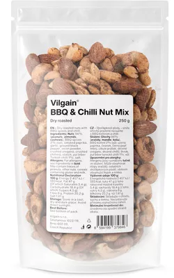 Vilgain Zmes nasucho pražených orechov – bbq s chilli 250 g