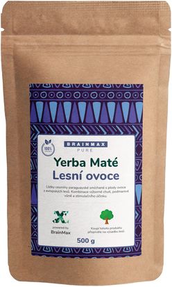 BrainMax Pure Organic Yerba Maté - lesné ovocie, 500 g