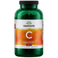 Swanson Vitamin C + Extrakt z Šípků, 1000 mg, 250 kapslí