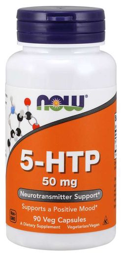 NOW® Foods NOW 5-HTP, 50 mg, 90 rastlinných kapsúl