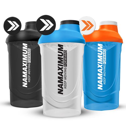 Shaker NaMaximum 600ml priehľadný 600ml Modro/oranžová