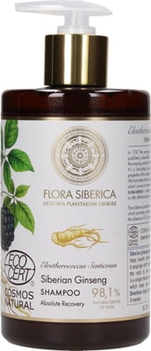 Flora Siberica, Sibiřský šampon - ženšen, Absolutní zotavení, 480 ml