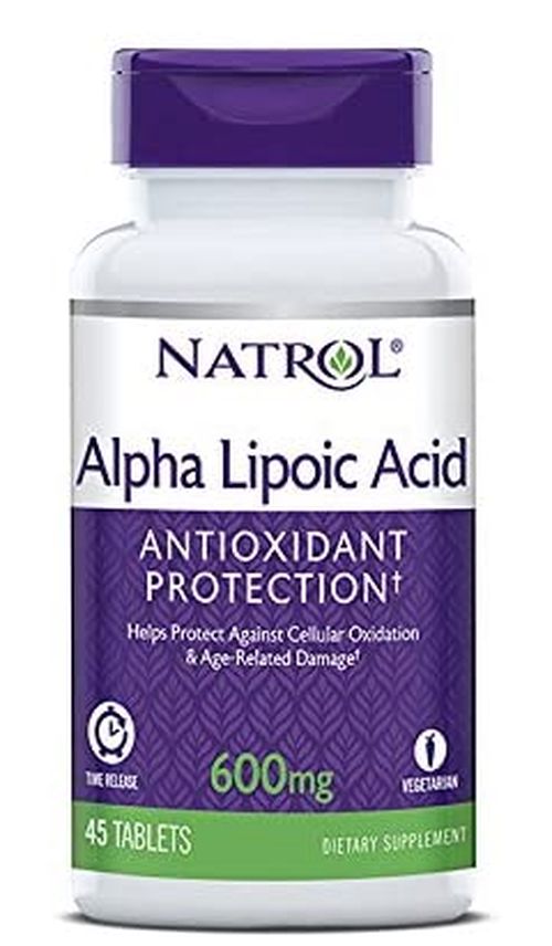 Natrol Alpha Lipoic Acid (Kyselina Alfa Lipoová), 600  mg, 45 tablet