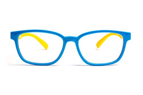 BrainMax Detské okuliare CUBE blokujúce 35 % modrého svetla (modro-žlté)