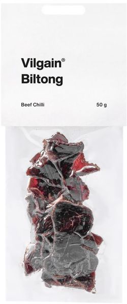 Vilgain Sušené hovädzie mäso biltong chilli 50 g