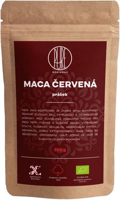 BrainMax Pure Maca červená BIO prášok, 200 g *CZ-BIO-001 certifikát