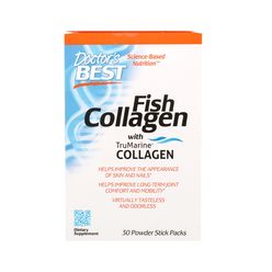 Doctor's Best Fish Collagen (rybí kolagén), 30 vrecúšok