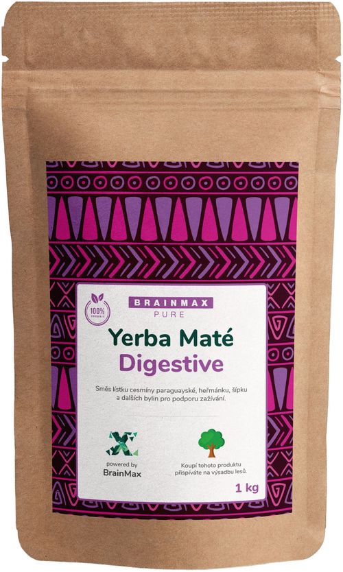 BrainMax Pure Organic Yerba Maté - Digestive, 1000 g