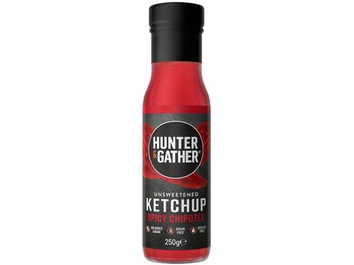 HUNTER & GATHER paradajkový kečup bez cukru a sladidiel - Spicy Chipotle, 250 g
