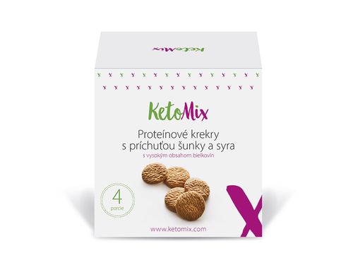 KetoMix Proteínové krekery - šunka a syr (4 porcie)