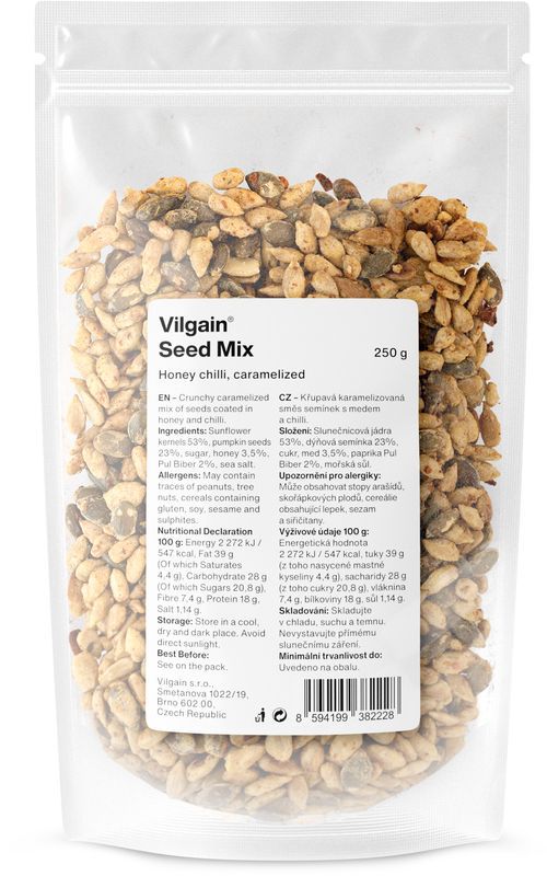 Vilgain Karamelizovaná zmes semienok med s chilli 250 g