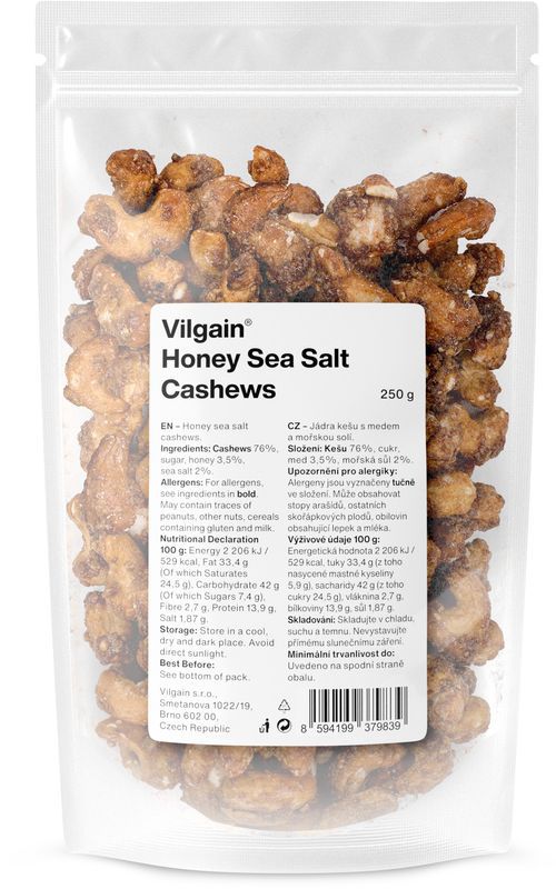 Vilgain Kešu karamelizované med s morskou soľou 250 g