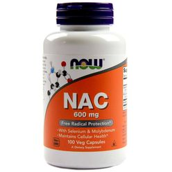 NOW® Foods NOW NAC (N-Acetyl-L-Cystein) + Selen a Molybden 600 mg, 100 kapslí