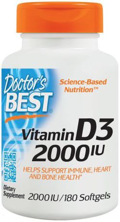 Doctor's Best Doctor’s Best Vitamin D3, 2000 IU, 180 softgel kapsúl
