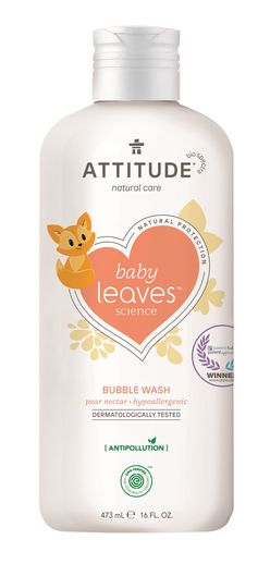 Attitude - Detská pena do kúpeľa - Baby leaves s vôňou hruškovej šťavy, 473ml