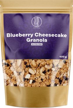 BrainMax Pure Blueberry Cheesecake Granola, Čučoriedky a Biela čokoláda, 400 g