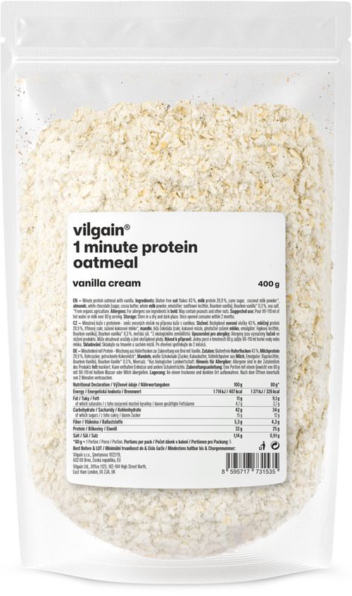 Vilgain Minútová proteínová kaša – Vanilkový krém 400 g