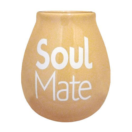 Kalabasa keramická - béžová s nápisem Soul Mate