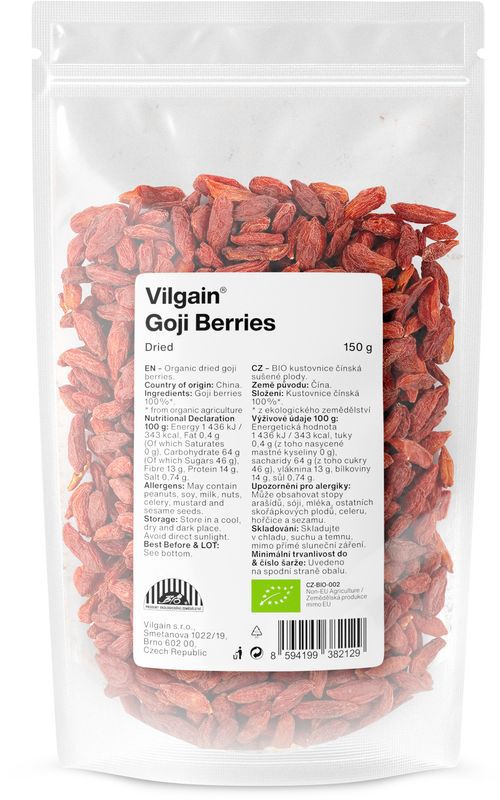 Vilgain Goji kustovnica čínska sušená BIO 150 g