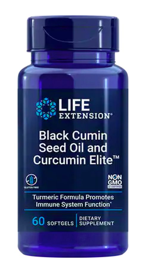 Life Extension Black Cumin Seed Oil and Curcumin Elite (olej ze semen černého kmínu a kurkuma), 60 softgelových kapslí
