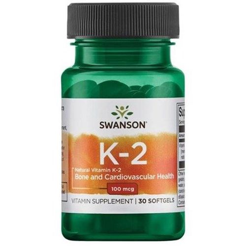 Swanson Vitamin K2 jako MK-7 Natural, 100 mcg, 30 softgelových kapslí