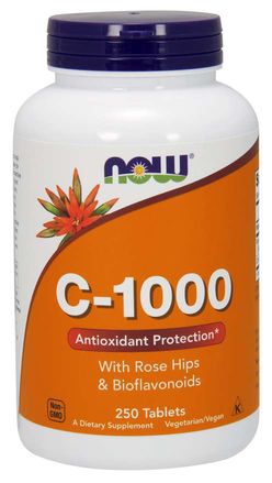 NOW® Foods NOW Vitamin C-1000 s bioflavonoidy a šípkem, 250 tablet