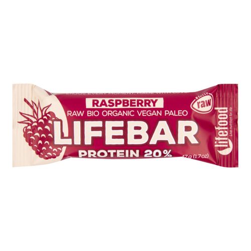 LifeFood - Tyčinka Lifebar protein malinová, 47 g BIO