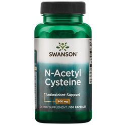 Swanson NAC (N-Acetyl-L-Cystein) 600 mg, 100 kapsúl