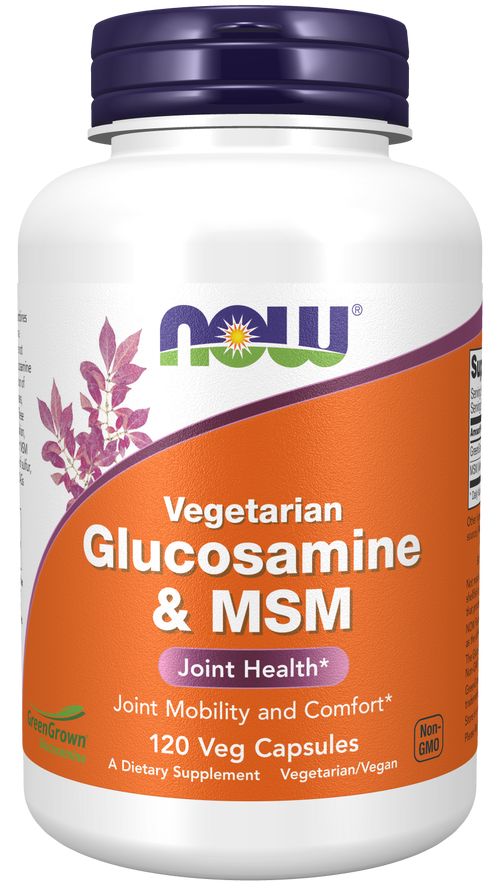 NOW® Foods NOW Glucosamine & MSM Vegetarian (vegetariánský glukosamin a MSM), 120 rostlinných kapslí