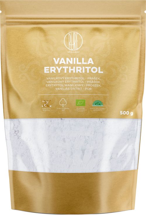 BrainMax Pure Erythritol vanilka, BIO, 500 g *CZ-BIO-001 certifikát