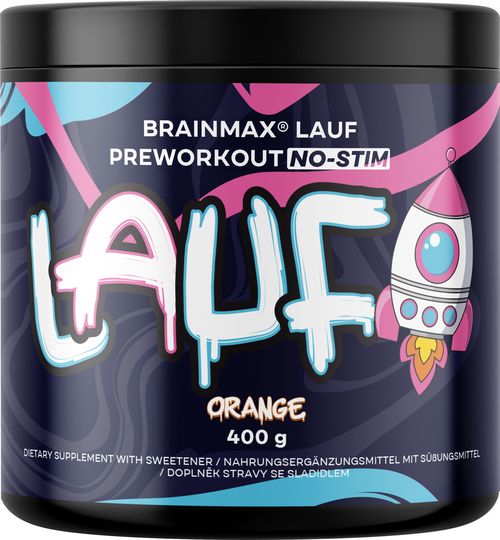 BrainMax Lauf Preworkout NO-STIM, Predtréningovka pre podporu výkonu bez kofeínu