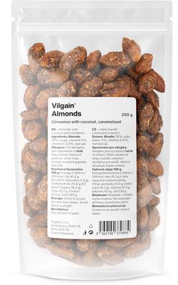 Vilgain Mandle karamelizované škorica s kokosom 250 g