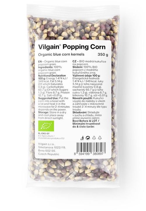 Vilgain Kukurica na popcorn BIO 350 g