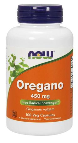 NOW® Foods NOW Oregano, 450 mg, 100 rostlinných kapslí